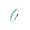 18ct White Gold Emerald & Diamond Ring
