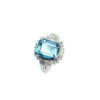 Second Hand Platinum Aquamarine & Diamond Ring