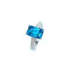 18ct White Gold Blue Zircon & Diamond Ring
