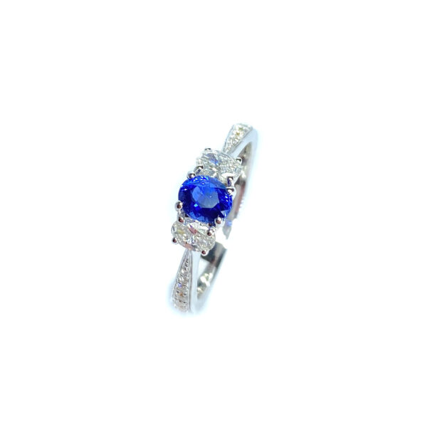 18ct White Gold Sapphire & Diamond Ring