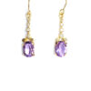 Second Hand 9ct Yellow Gold Amethyst & Diamond Earrings