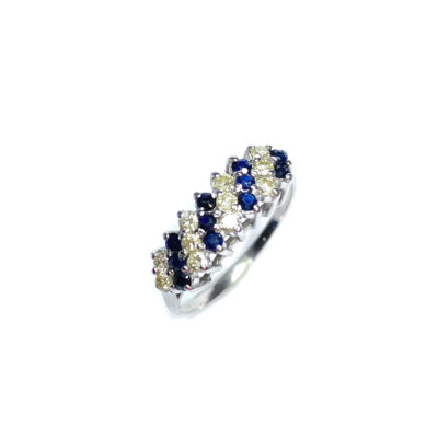 Second Hand 18ct White Gold Sapphire & Damond Ring