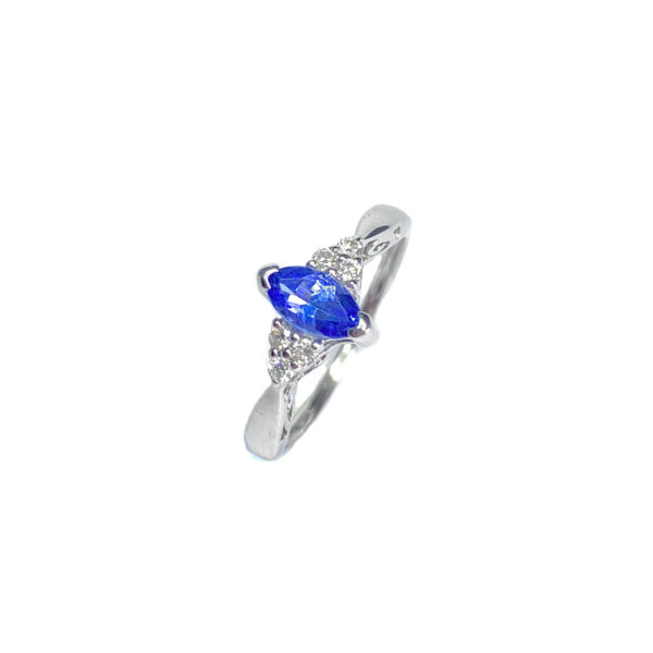 Second Hand 18ct White Gold Tanzanite & Diamond Ring