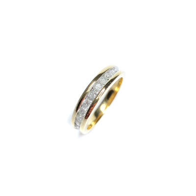 Second Hand 9ct Yellow Gold Diamond Half Eternity Ring