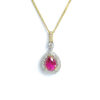 18ct White/Yellow Gold Pink Tourmaline & Diamond Pendant
