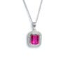 18ct White Gold Pink Tourmaline & Diamond Pendant