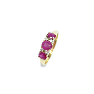 Second Hand 9ct Yellow Gold Ruby & Diamond Ring