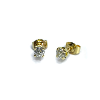 Second Hand 18ct Yellow Gold Victorian Cut Diamond Earrings