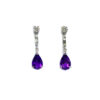 18ct White Gold Amethyst & Diamond Earrings