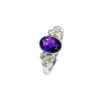 18ct White Gold Amethyst & Diamond Ring