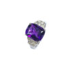 18ct White Gold Amethyst & Diamond Ring