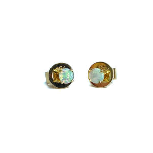 18ct Yellow Gold Opal (0.17ct) Earrings