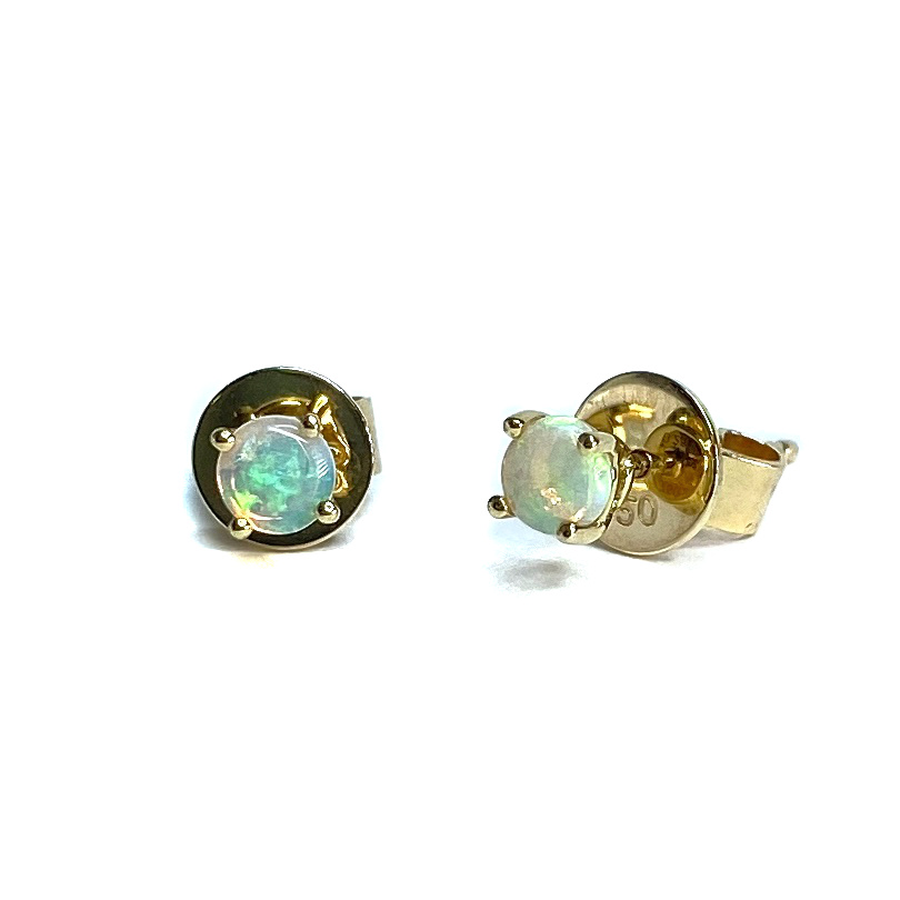 18ct Yellow Gold Opal (0.25ct) Earrings - J. A. Woodroffe Jewellers