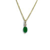 9ct Yellow Gold Emerald & Diamond Pendant