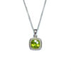 9ct White Gold Peridot & Diamond Pendant