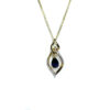 9ct Yellow Gold Sapphire & Diamond Pendant
