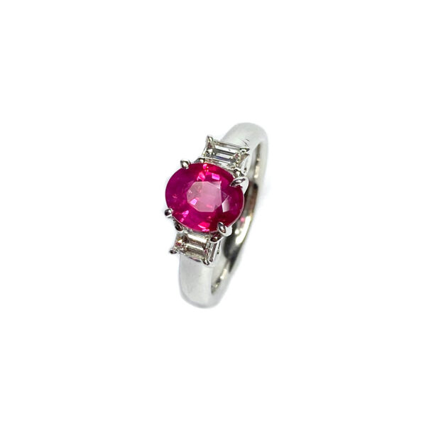 Second Hand Platinum Ruby & Diamond Ring