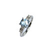 9ct White Gold Aquamarine & Diamond Ring