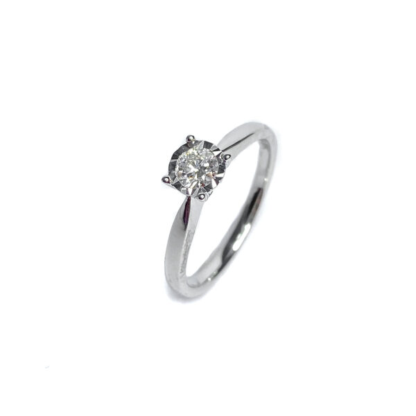 9ct White Gold Diamond Ring