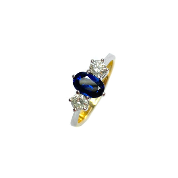 Second Hand Yellow Gold Sapphire & Diamond Ring