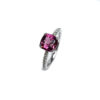 9ct White Gold Pink Tourmaline & Diamond Ring