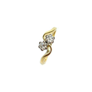 Second Hand 18ct Yellow Gold Diamond Twist Ring