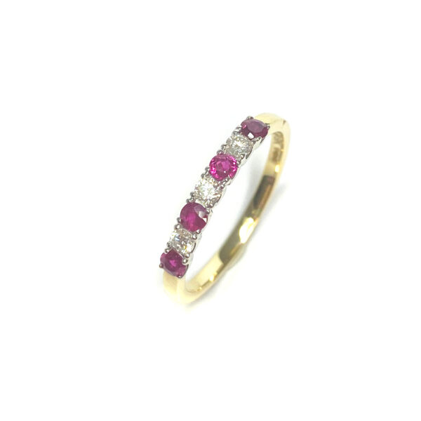 9ct Yellow Gold Ruby & Diamond Ring