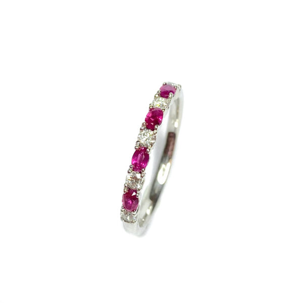 9ct White Gold Ruby & Diamond Ring