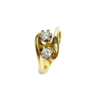 Second Hand 18ct Yellow Gold Diamond 2 Stone Ring