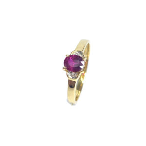 Second Hand 18ct Yellow Gold Ruby & Diamond Ring