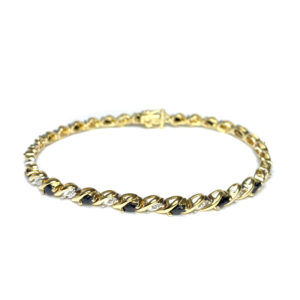 Second Hand 9ct Yellow Gold Sapphire & Diamond Bracelet