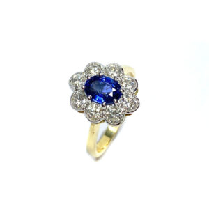 Second Hand 18ct Yellow Gold Sapphire & Diamond Ring