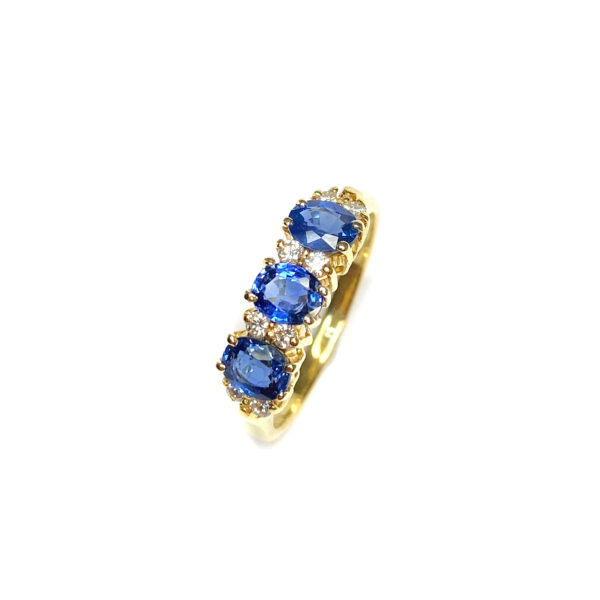 Second Hand 18ct Yellow Gold Sapphire & Diamond Ring