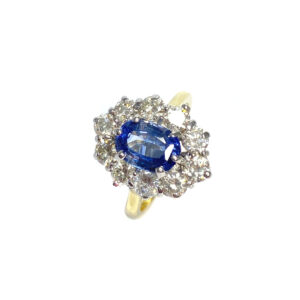 Second Hand 18ct Yellow Gold Cylon Sapphire & Diamond Ring
