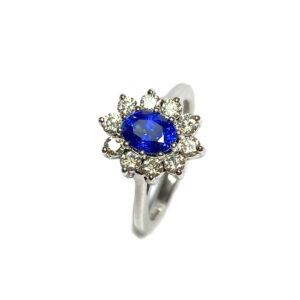 Second Hand 18ct White Gold Sapphire & Diamond Ring