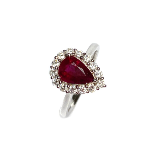 18ct White Gold Ruby & Diamond Ring