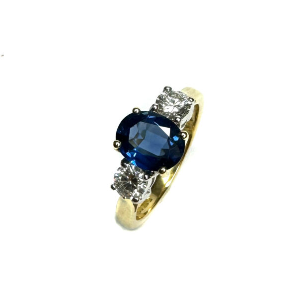 Second Hand 18ct Yellow Gold Sapphire & Diamond Ring
