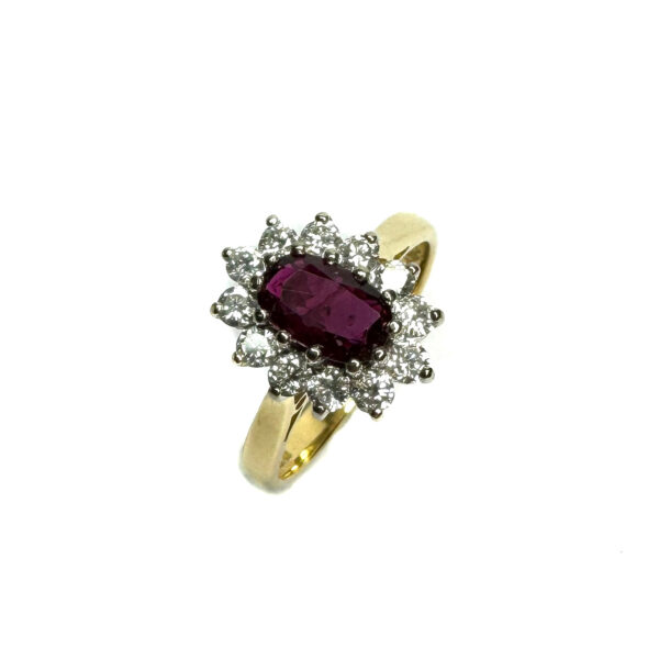 Second Hand 18ct Yellow Gold Ruby & Diamond Ring