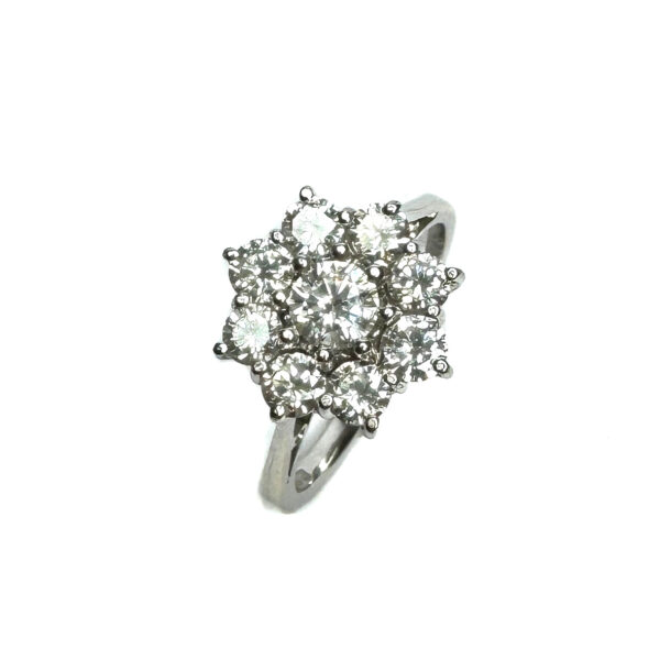 Second Hand 18ct White Gold Diamond Cluster Ring