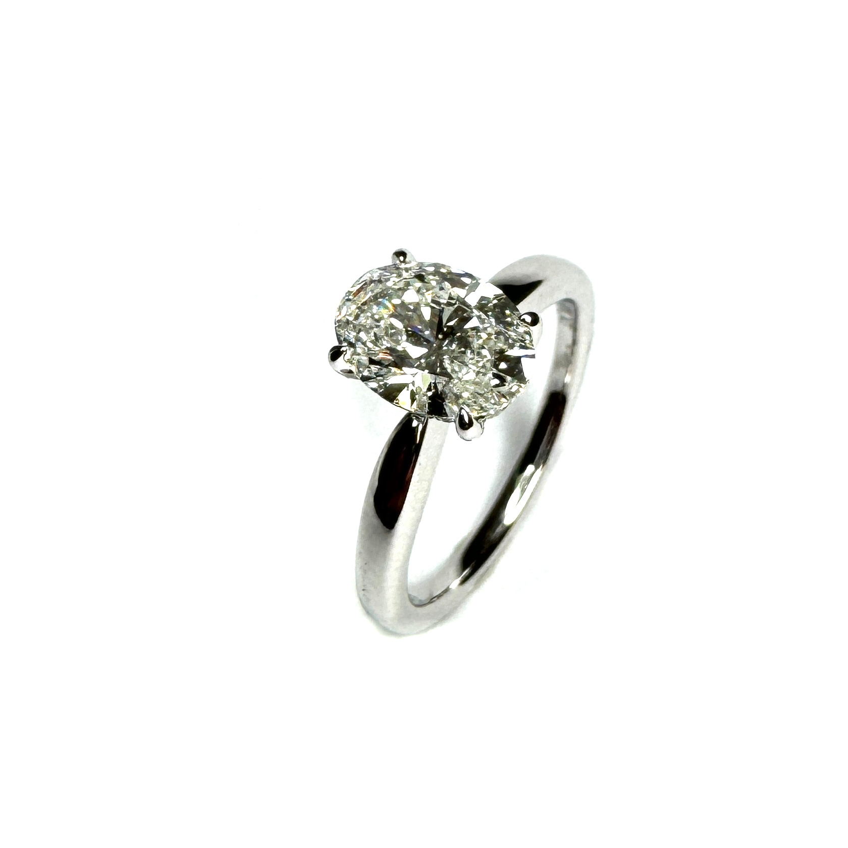 Platinum Lab Grown Oval Diamond Ring 1.62ct