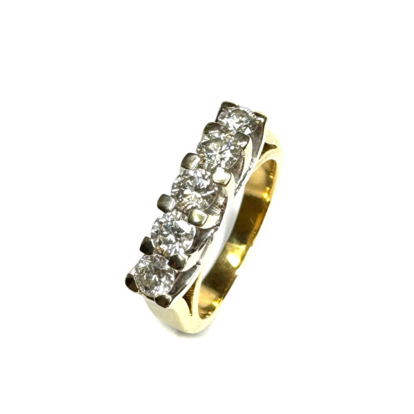 Second Hand 18ct Yellow Gold 5 Stone Diamond Ring
