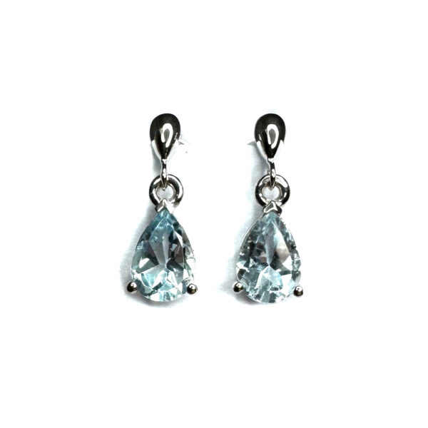 9ct White Gold Aquamarine Earrings