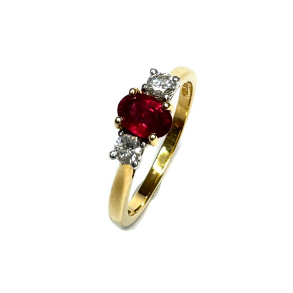 18ct Yellow Gold Ruby & Diamond Ring