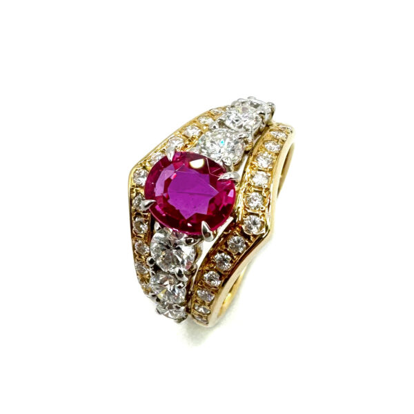 Second Hand 18ct Yellow Gold Ruby & Diamond Ring