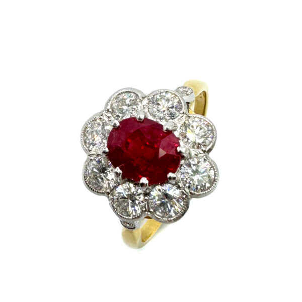 Second Hand 18ct Yellow Gold Ruby & Diamond Ring