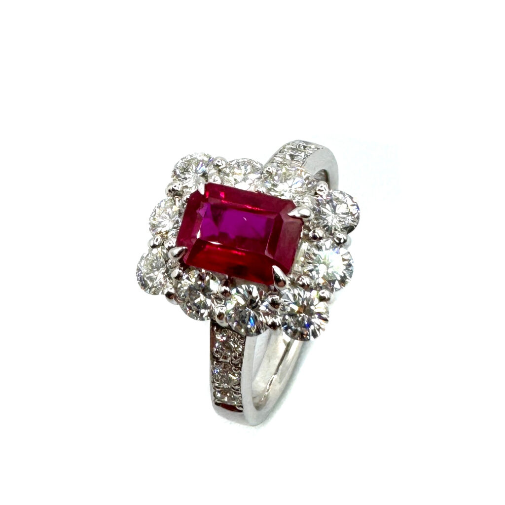 Second Hand Platinum Ruby & Diamond Ring