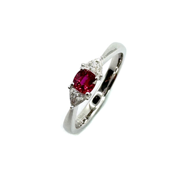 18ct White Gold Ruby & Diamond Ring