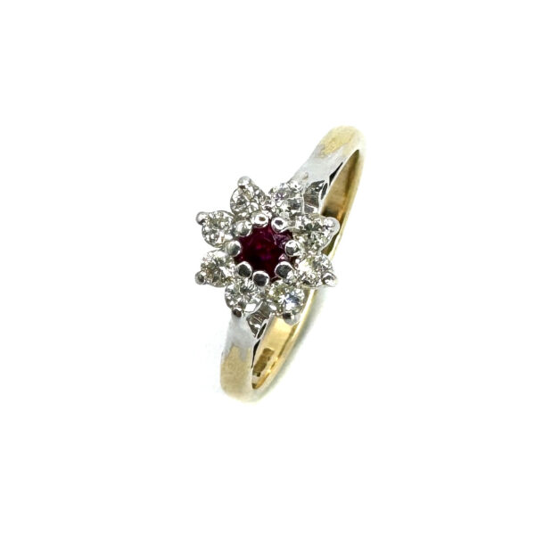 Second Hand 9ct Yellow Gold Ruby & Diamond Ring