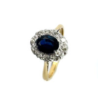 Second Hand 18ct Yellow Gold Sapphire & Diamond Ring