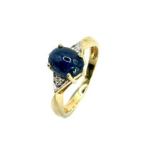 Second Hand 9ct Yellow Gold Sapphire & Diamond Ring